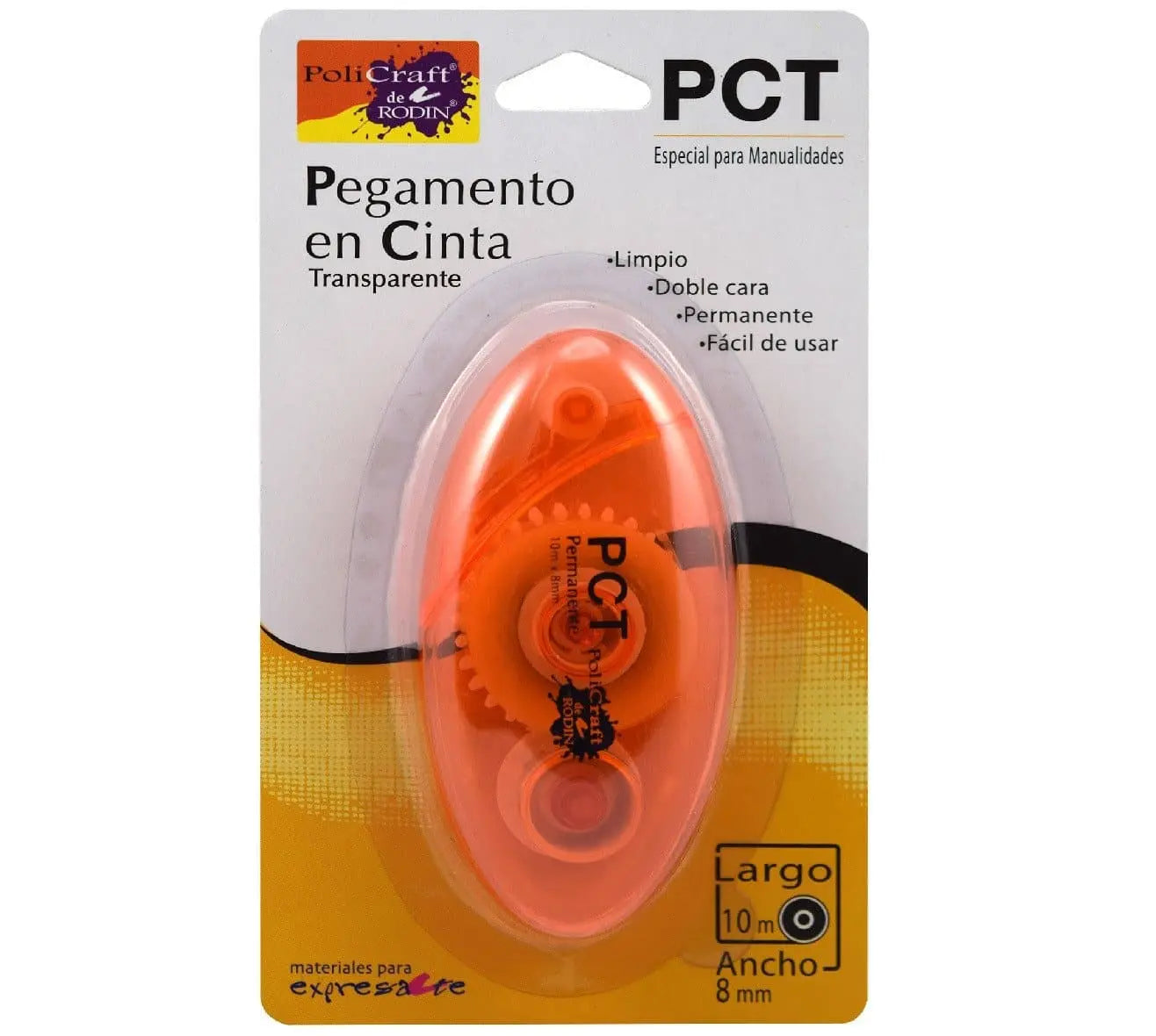 POLICRAFT - Pegamento en cinta transparente - Policraft
