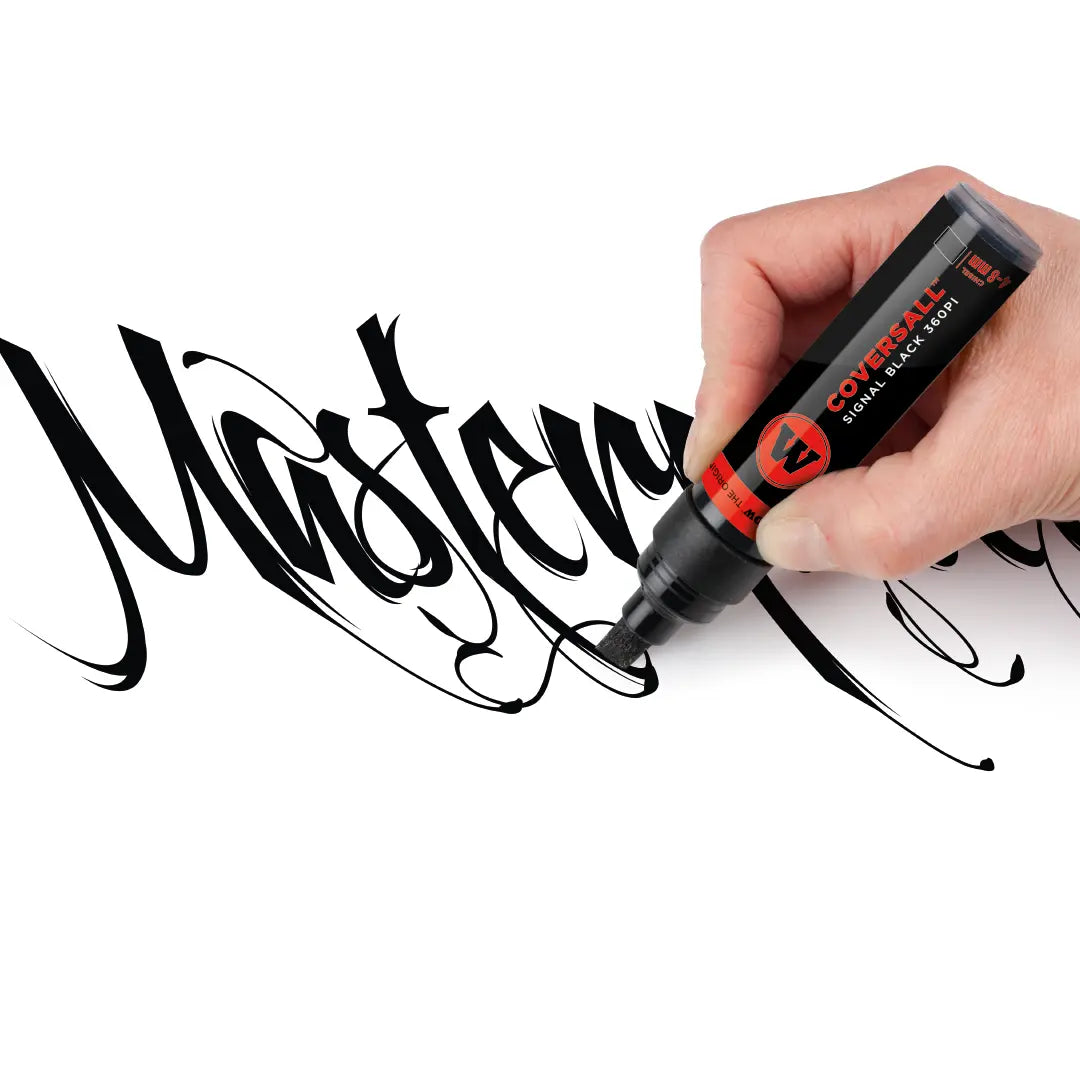 MOLOTOW -MASTERPIECE COVERSALL  MARCADOR PERMANENTE NEGRO CON PUNTA BISELADA 4-8 MM - Molotow - empaque
