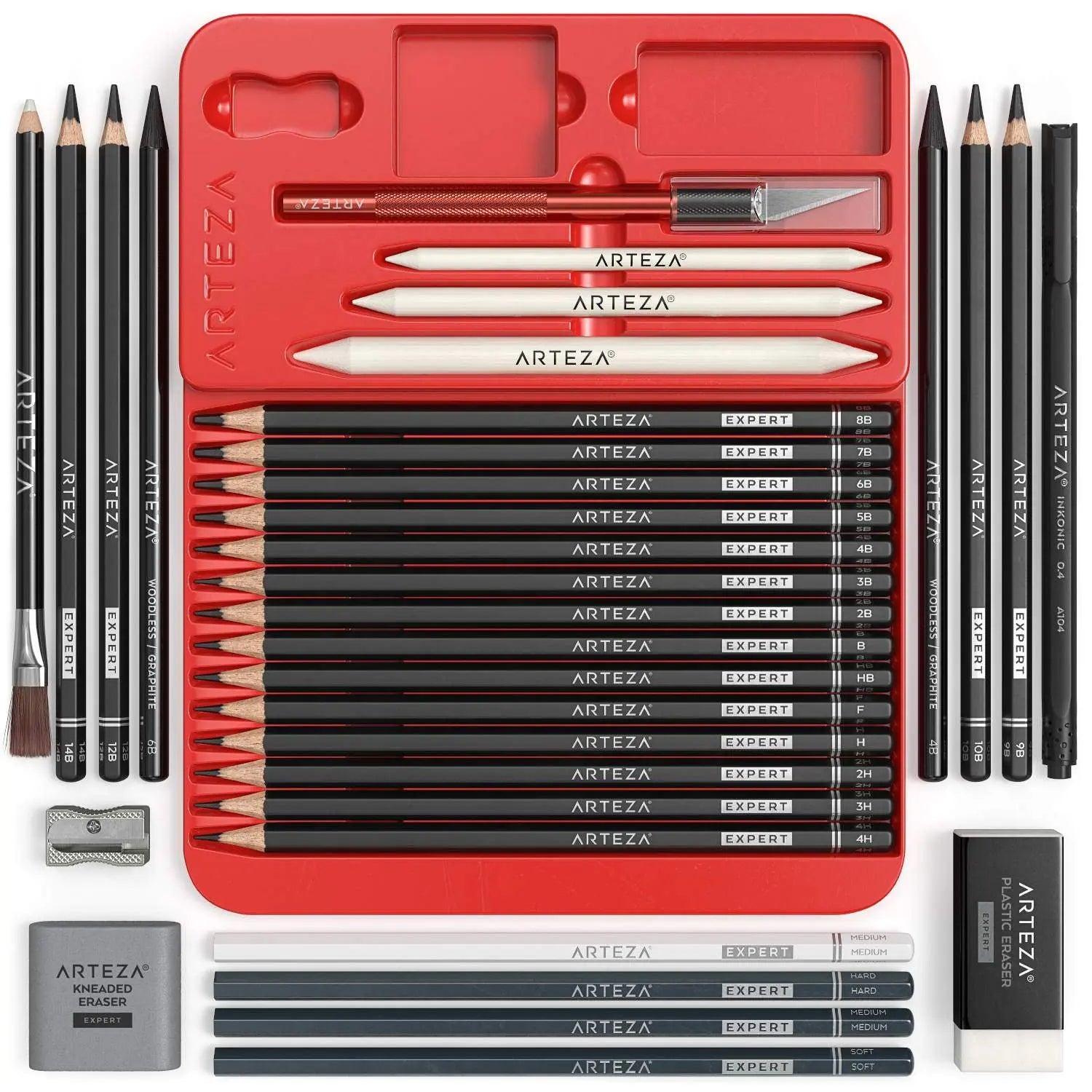33pz Set Dibujo Profesional Boceto Sketch Grafito Arteza - Coveme - vista trasera