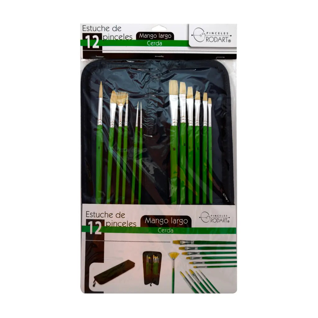 RODART - Estuche de 12 pinceles surtidos pelo de cerda Rodart - Estuche de 12 pinceles surtidos pelo de cerda - RODART