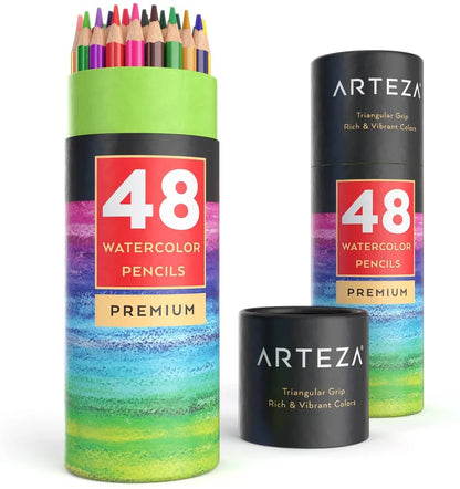 Set 48 Lápices Acuarelables Dibujo Acuarela Premium Arteza - Arteza - vista lateral