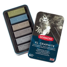 Derwent XL Graphite Blocks, Metal Tin, 6 Count (2302010), Assorted - Derwent - vista lateral
